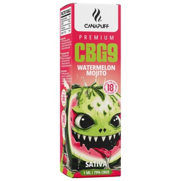 Vape CanaPuff Pastèque Mojito, 79 % CBG9, 1 ml